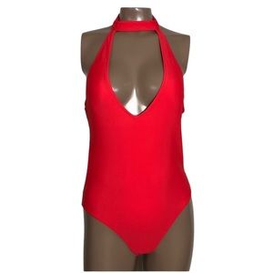 Kendall & Kylie Hi Neck Choker Cut Out Swimsuit